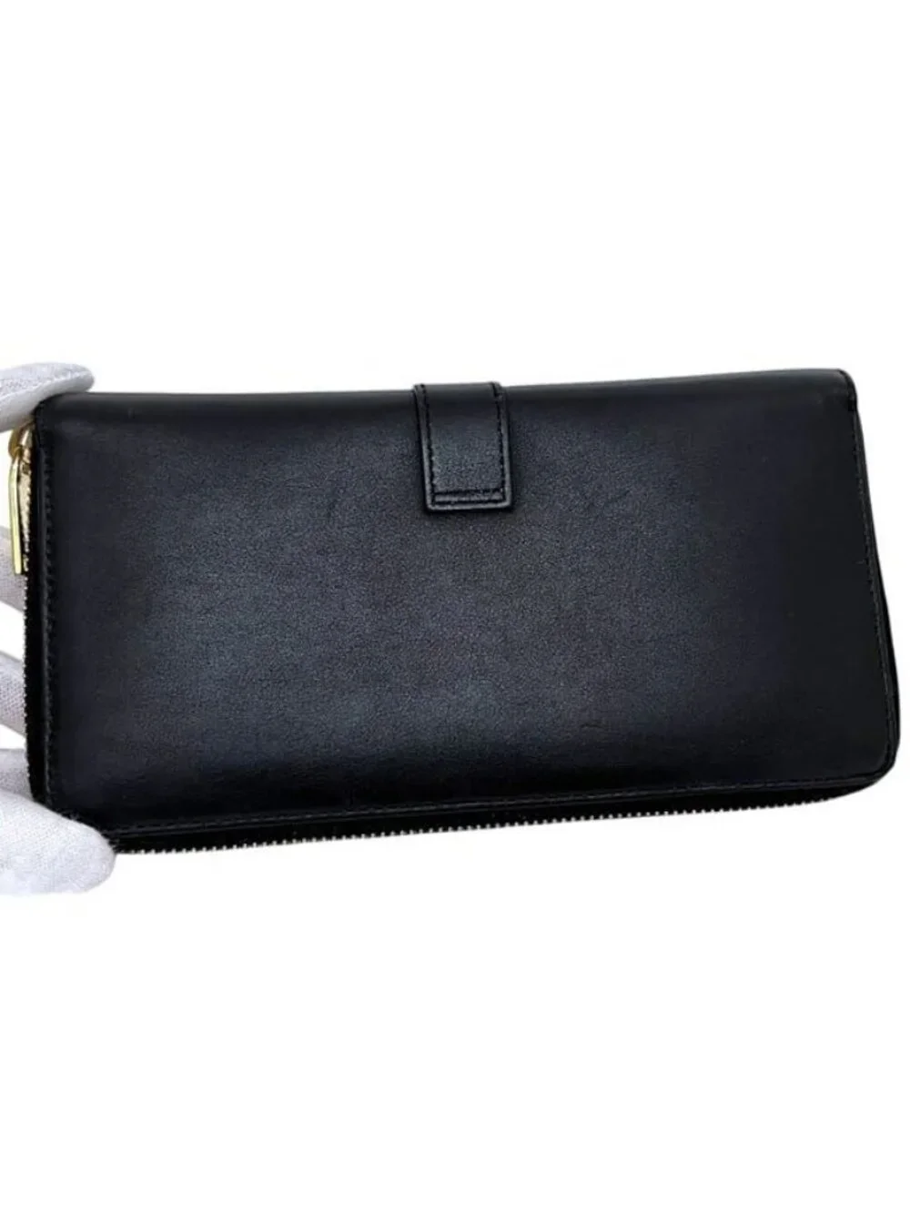 Saint Laurent Zip Around Wallet Black Cassandra Cfp - Picture 5 of 10